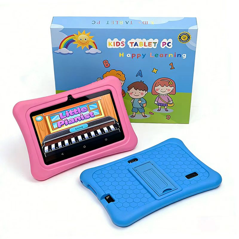 Enlighten Learning Q8 Kids Tablet PC 7 Inch HD Screen Android 14 2GB+32GB Quad Core Parental Control Preloaded Educational Apps Shockproof Children Tablet