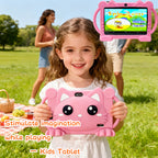 Enlighten Learning Q8 Kids Tablet PC 7 Inch HD Screen Android 14 2GB+32GB Quad Core Parental Control Preloaded Educational Apps Shockproof Children Tablet