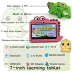 Enlighten Learning Q8 Kids Tablet PC 7 Inch HD Screen Android 14 2GB+32GB Quad Core Parental Control Preloaded Educational Apps Shockproof Children Tablet